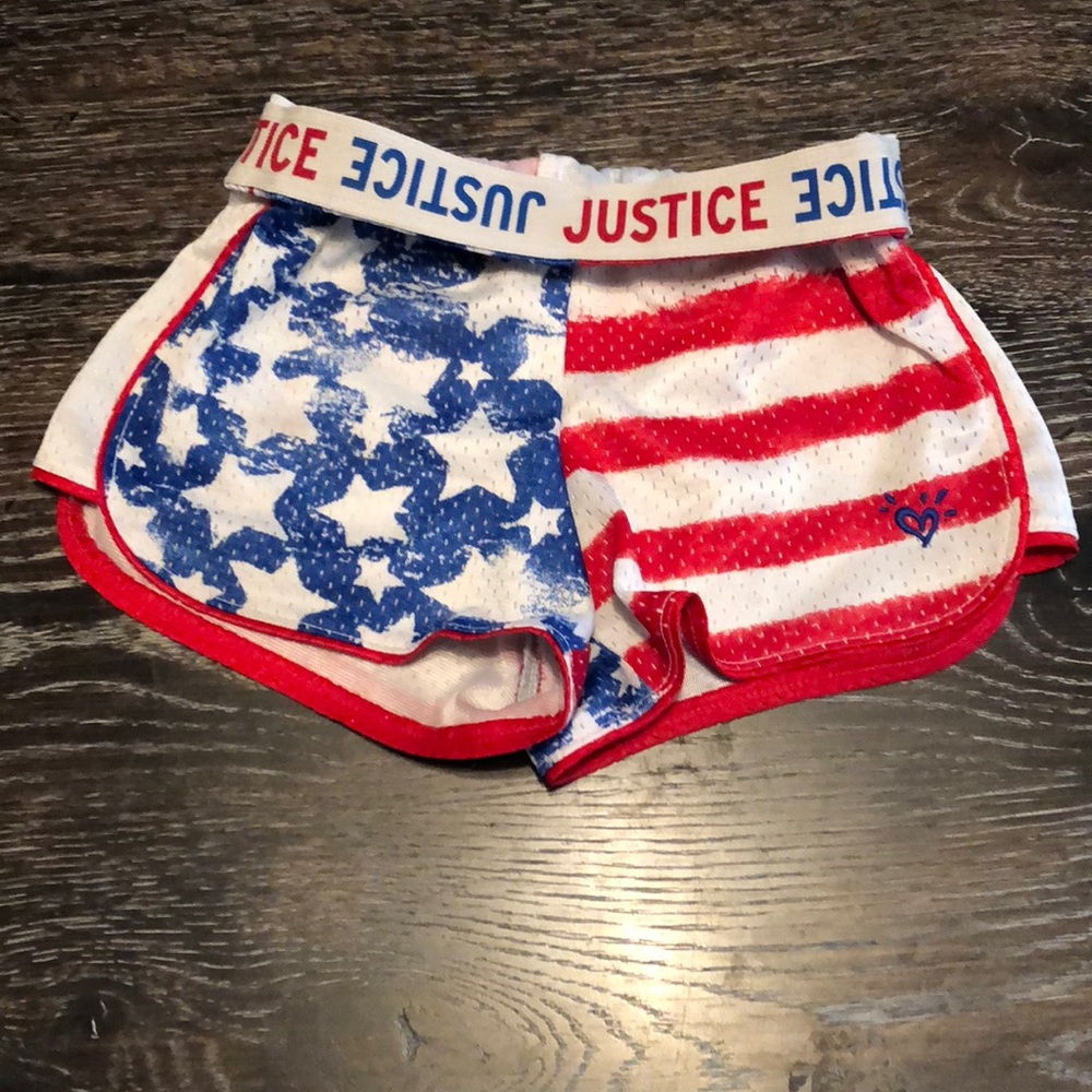 Justice American flag shorts.